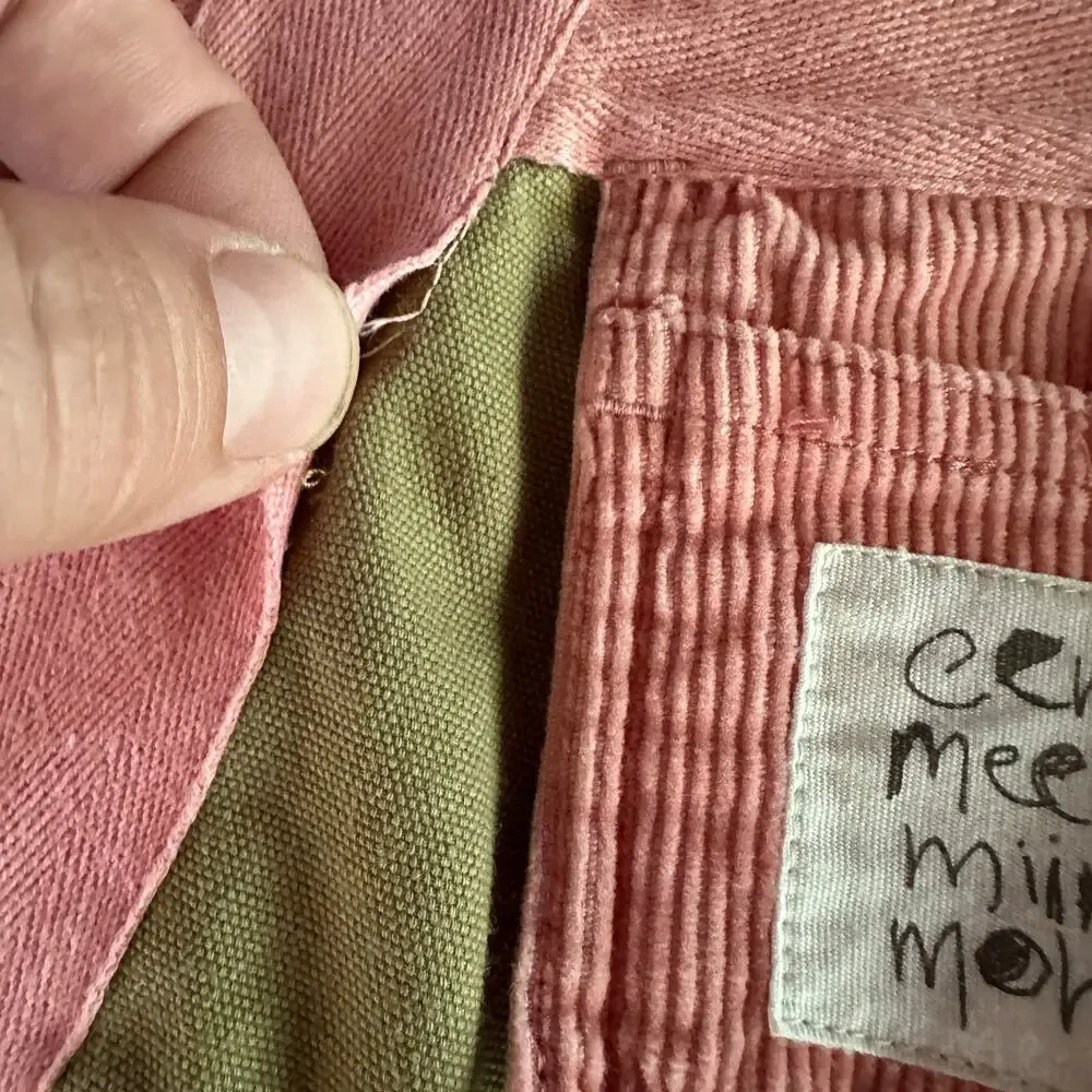 Eeni Meeni Miini Moh Dress Size 2 2T Pink Green Abstract Unique Minimalist